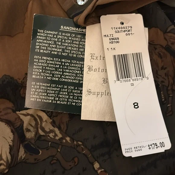 NWT Deadstock VTG Lauren Ralph Lauren Silk Polo Horse Print Shirtdress - Picture 7 of 7